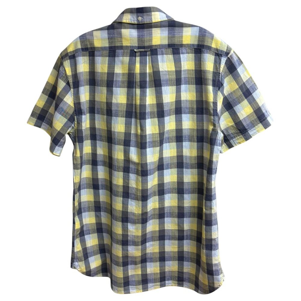 Grayers Gray Yellow Check Button Collar Short Sle… - image 8